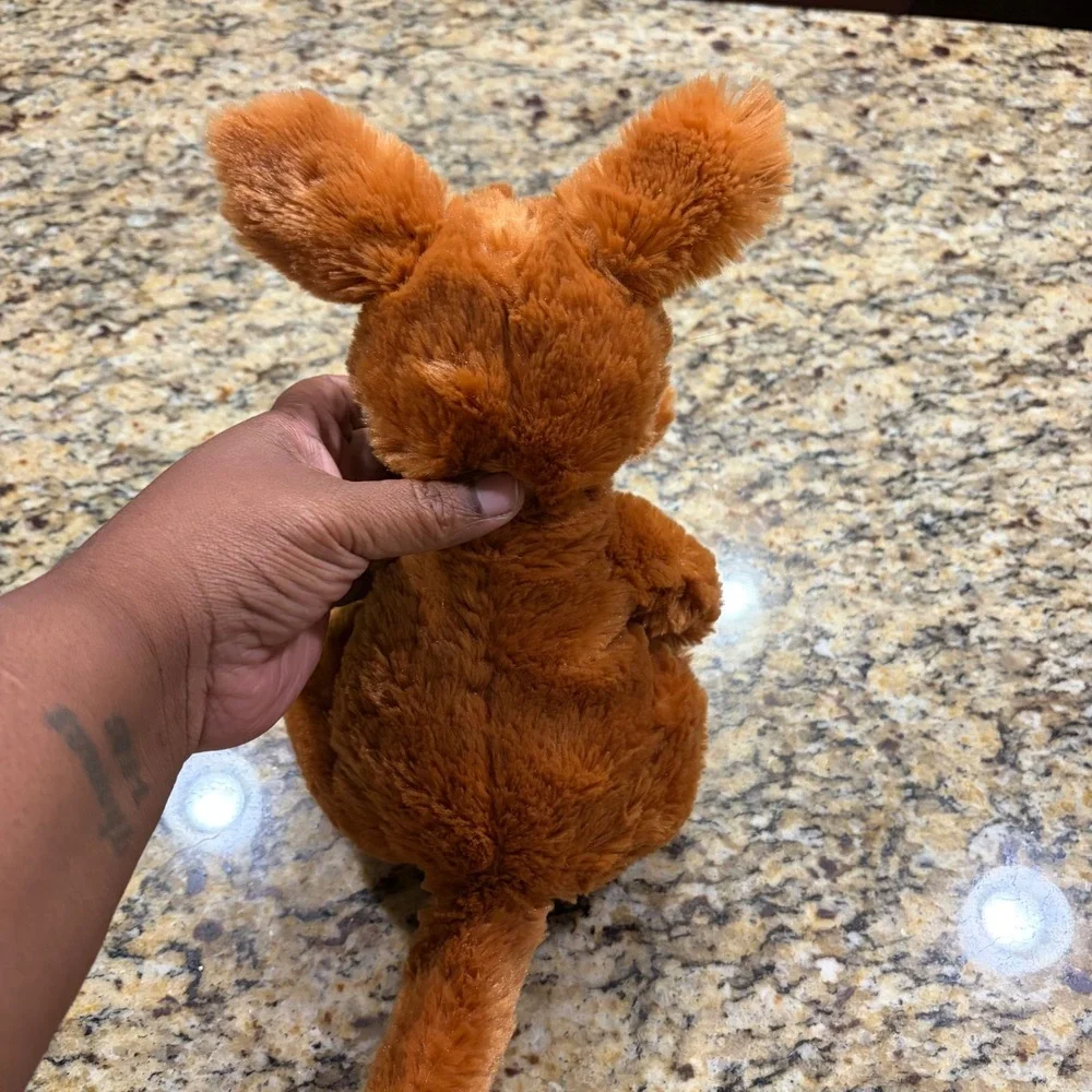 Kohls Cares Kangaroo and Joey Plush Stuffed Animal Brown Shaggy Fur 12 inch
